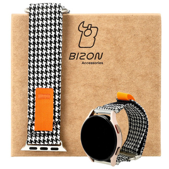 Pasek Bizon Strap Watch Urban do Galaxy Watch 20 mm, czarno-biała pepitka