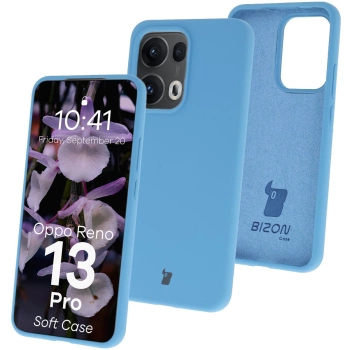 Silikonowe etui Bizon Soft Case do Oppo Reno13 Pro, niebieskie