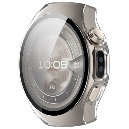 Etui ze szkłem do zegarka Bizon Case+Glass Watch do Huawei Watch 5 42 mm, przeźroczyste