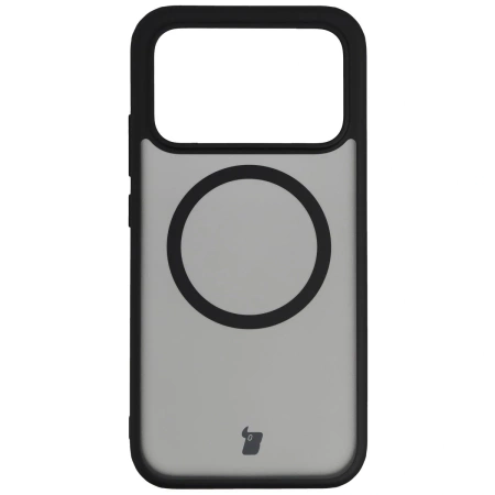 Etui z pierścieniem magnetycznym Bizon Case MatteO do Xiaomi POCO F8 Pro, przydymione-czarne