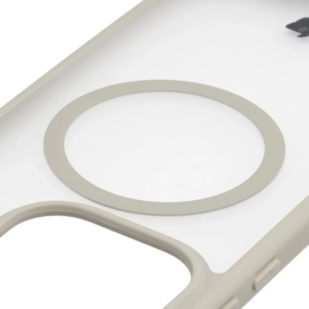 Etui z pierścieniem magnetycznym Bizon Case MatteO do OnePlus 15, przydymione-beżowe