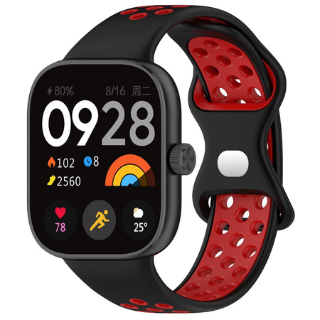 Pasek Bizon Strap Watch Octo do Redmi Watch 4 / Xiaomi Smart Band 9 Pro / 8 Pro, czarno-czerwony