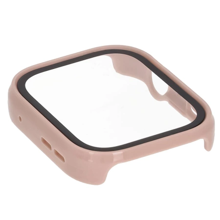 Etui ze szkłem do zegarka Bizon Case+Glass Watch do Huawei Watch Fit 4, różowe