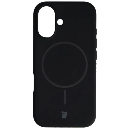 Silikonowe etui z pierścieniem magnetycznym Bizon Soft Case Magnetic do iPhone 16, czarne