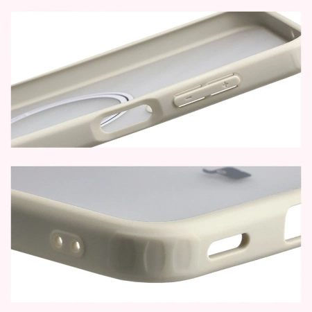 Etui z pierścieniem magnetycznym Bizon Case MatteO do Galaxy A17 5G, przydymione-beżowe