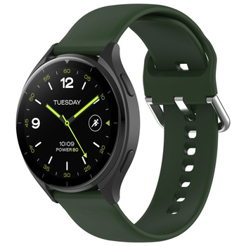Pasek Bizon Strap Watch Silicone Pro do Xiaomi Watch 2, ciemnozielony