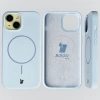 Silikonowe etui z pierścieniem magnetycznym Bizon Soft Case Magnetic do iPhone 15, błękitne