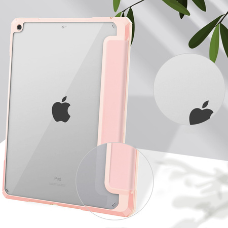 Etui Bizon Case Tab Clear Matt do Apple iPad 9 10.2 2021 / iPad 8 2020/ iPad 10.2 2019, jasnoróżowe