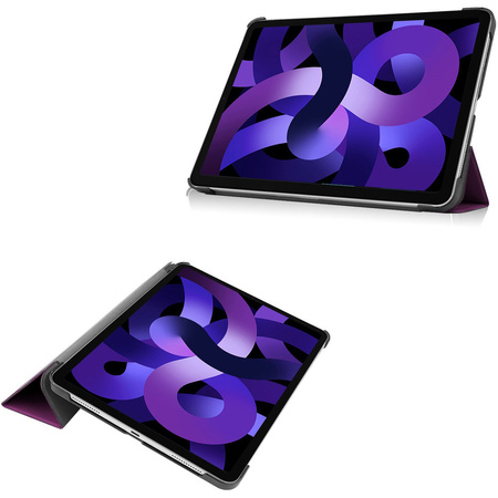 Etui Bizon Case Tab Croc do iPad Air 6 / Air 5 / Air 4, ciemnofioletowe