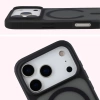 Etui z pierścieniem magnetycznym Bizon Case MatteO do iPhone 17 Pro, przydymione-czarne