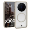 Etui z pierścieniem magnetycznym Bizon Case MatteO do Vivo X300, przydymione-beżowe