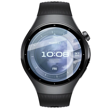 Szkło hybrydowe Bizon Glass Watch Edge Hybrid dla Huawei Watch 5 46 mm, czarne