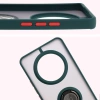 Etui z uchwytem na palec Bizon Case Hybrid Ring do Realme 14 Pro 5G, przydymione z ciemnozieloną ramką