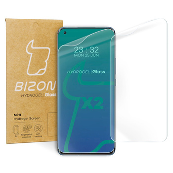 Folia hydrożelowa na ekran Bizon Glass Hydrogel, Xiaomi Mi 11, 2 sztuki