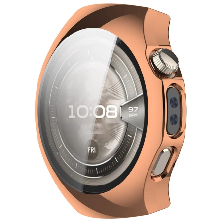 Etui z osłoną ekranu Bizon Case Watch Felipe do Huawei Watch 5 46mm, różowozłote