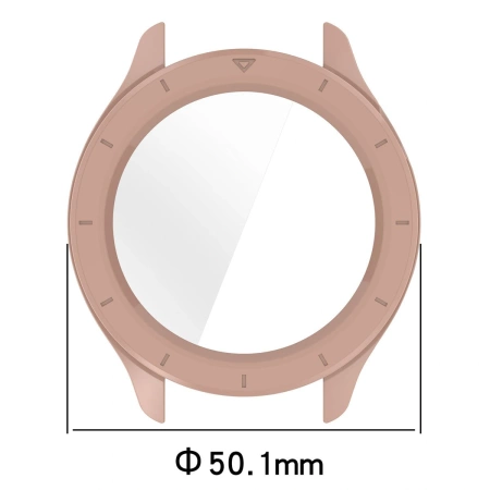 Etui ze szkłem do zegarka Bizon Case+Glass Watch do Xiaomi Watch S4, różowe