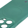 Etui silikonowe z pierścieniem magnetycznym Bizon Case Silicone Magnetic do iPhone 14 Pro, ciemnozielone