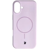 Silikonowe etui z pierścieniem magnetycznym Bizon Soft Case Magnetic do iPhone 16 Plus, jasnofioletowe