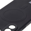 Silikonowe etui z pierścieniem magnetycznym Bizon Case Silicone Magnetic Sq do Galaxy A36 5G, czarne
