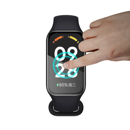 Szkło hybrydowe Bizon Glass Watch Edge Hybrid dla Redmi Smart Band 2 / Xiaomi Mi Band 8 Active, czarne