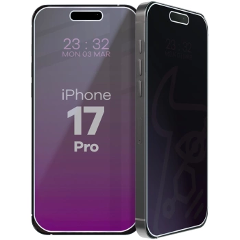 Prywatyzujące szkło hybrydowe Bizon Glass Mule Shadow do iPhone 17 Pro, matowe