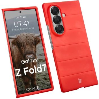 Pancerne etui Bizon Case Tur do Galaxy Z Fold7, czerwone