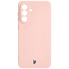 Silikonowe etui z pierścieniem magnetycznym Bizon Case Silicone Magnetic Sq do Galaxy A56 5G, jasnoróżowe