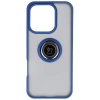 Etui z uchwytem na palec Bizon Case Hybrid Ring do Honor 400 Lite, przydymione z granatową ramką