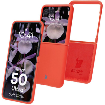 Silikonowe etui Bizon Soft Case do Motorola Razr 50 Ultra, czerwone