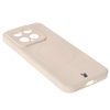 Etui Bizon Case Silicone Magnetic Sq do Xiaomi 14, beżowe
