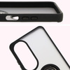 Etui z uchwytem na palec Bizon Case Hybrid Ring do Oppo A60 4G, przydymione z czarną ramką