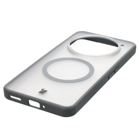 Etui z pierścieniem magnetycznym Bizon Case MatteO do Nothing Phone (3a) Pro, przydymione-szare