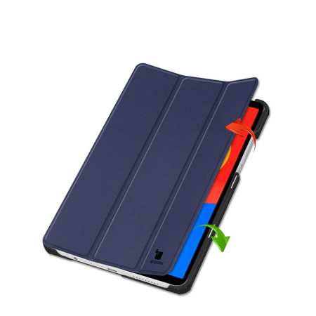 Etui z klapką Bizon Case Tab Croc do Xiaomi Redmi Pad SE 8.7, ciemnoniebieskie