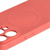 Etui silikonowe z pierścieniem magnetycznym Bizon Case Silicone Magnetic do iPhone 15 Pro Max, brudnoróżowe