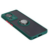 Etui z uchwytem na palec Bizon Case Hybrid Ring do Xiaomi 13 Lite, przydymione z ciemnozieloną ramką