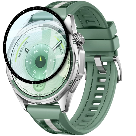 Szkło hybrydowe Bizon Glass Watch Edge Hybrid dla Huawei Watch GT6 46 mm, czarne