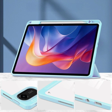 Etui z klapką Bizon Case Tab Clear Matt do Xiaomi Redmi Pad 2, błękitne