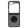 Etui z uchwytem na palec Bizon Case Hybrid Ring do Galaxy Z Flip5, przydymione z czarną ramką