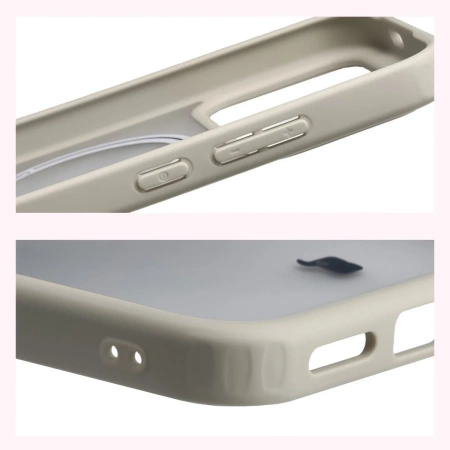 Etui z pierścieniem magnetycznym Bizon Case MatteO do Xiaomi POCO F8 Pro, przydymione-beżowe