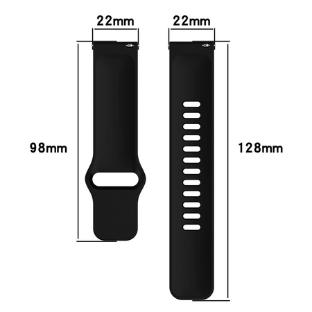 Pasek silikonowy do smartwatcha, Bizon Strap Watch Silicone Pro H, Quick Release 22 mm, czarny