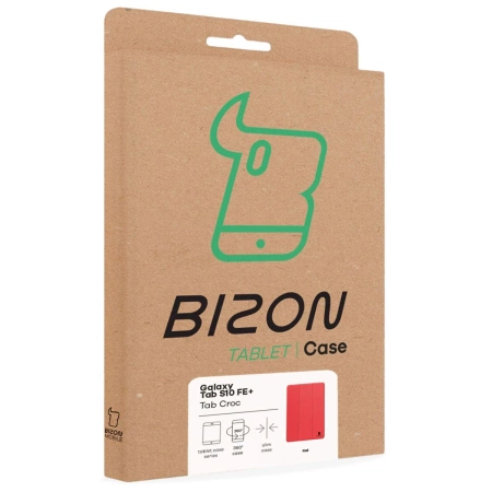 Etui z klapką Bizon Case Tab Croc do Galaxy Tab S10 FE Plus, czerwone