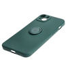 Etui Bizon Case Silicone Ring Sq do iPhone 15 Plus, ciemnozielone