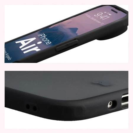 Etui Bizon Case Angelo do iPhone Air, przydymione z czarną ramką