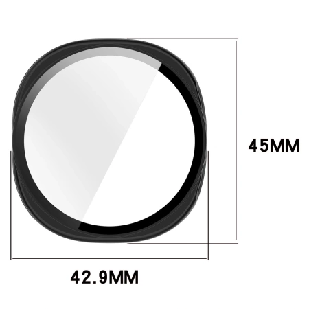 Etui ze szkłem do zegarka Bizon Case+Glass Watch do Samsung Galaxy Watch 8 40 mm, czarne