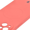 Etui silikonowe z pierścieniem magnetycznym Bizon Case Silicone Magnetic do iPhone 14 Plus, brudnoróżowe