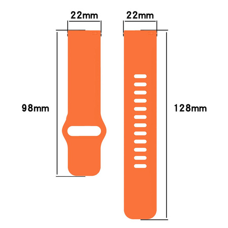 Pasek silikonowy do smartwatcha, Bizon Strap Watch Silicone Pro H, Quick Release 22 mm, pomarańczowy