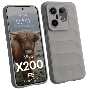 Pancerne etui Bizon Case Tur do Vivo X200 FE, jasnoszare
