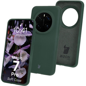 Silikonowe etui Bizon Soft Case do Honor Magic7 Pro, ciemnozielone