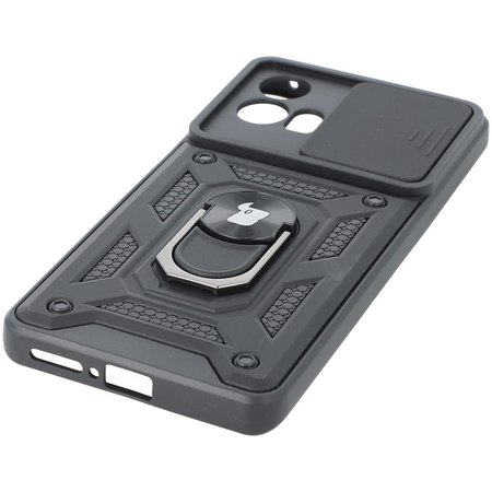 Etui Bizon Case CamShield Ring do Moto Edge 30 Fusion, czarne