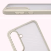 Etui Bizon Case Angelo do Galaxy S25 FE, półprzezroczyste z beżową ramką